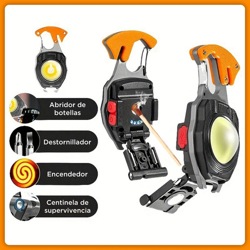 Linterna Led Llavero Portátil Lámpara Táctica Multifunción