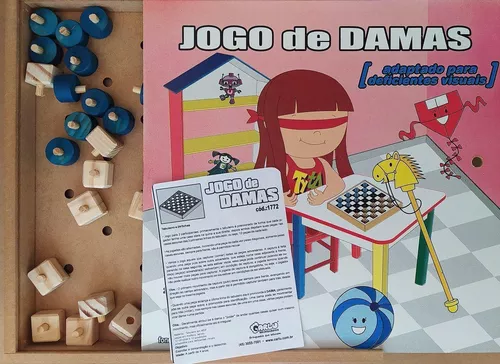 Brinquedo Educativo Jogo De Damas Adaptado Estojo Em Mdf