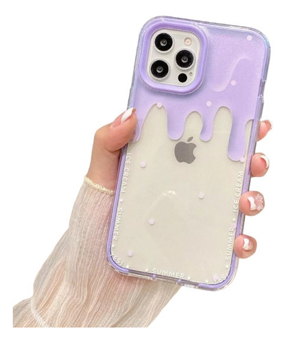 Funda Ice Cream Helado Derretido 360 Rudo Para iPhone + Mica