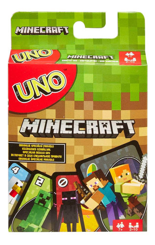 Uno Mattel Edición Minecraft Juego De Cartas 