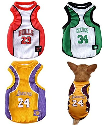 Ropa Perro 3 Unidades Chica Chihuahua Bulldog Baloncesto