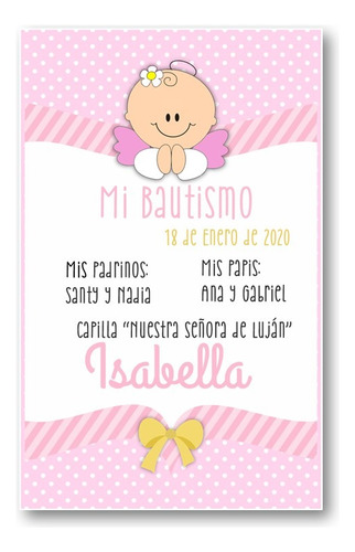 Mini Kit Imprimible Bautismo Angelita Baby Mod.6 + Estampita