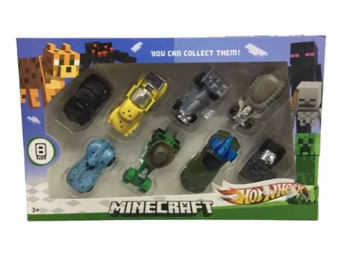 Set X8 Carritos De Minecraft Metalicos