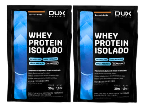 2x Sache Whey Protein Isolado Dux Doce De Leite 30g