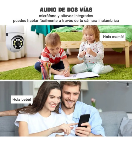 Lámpara Cámara De Seguridad 360° 1080p - Vigilancia Eficaz Blanco