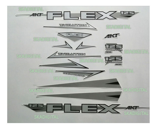 Kit Completo De Calcomanías Akt Flex Evolution 125 (2022)