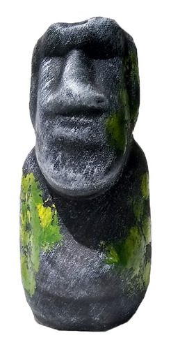 Adorno Pecera Escultura Isla Pascua Moai Cerámica Chico