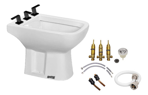 Combo Bidet Amalfi 3 Agu + Griferia Bidet Convencional Negro