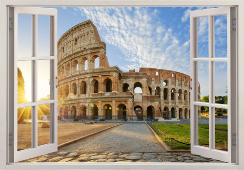 Adesivo Papel Parede Roma Coliseu Italia Ponto Turístico 