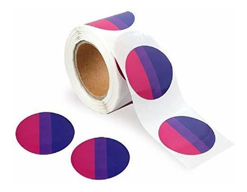 250 Etiquetas Adhesivas De Orgullo Bisexual Circulares En Un