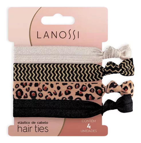 Kit 4 Unid Elástico Hair Ties Animal Print Lanossi Ls2513
