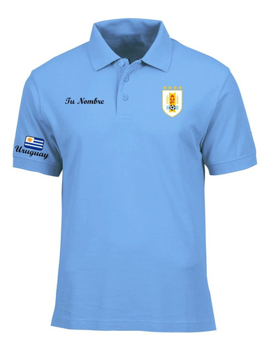 Camiseta Tipo Polo Personalizada Uruguay Logos Bordados