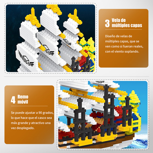 Juego De Bloques De Construcción Del Velero Blanco