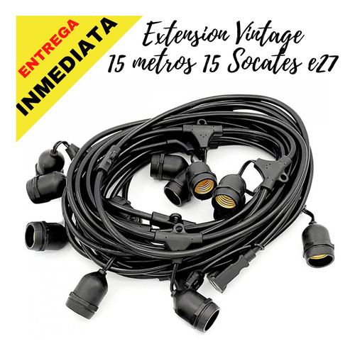 Extensión Luces Vintage 15 Metros 15 Socates E-27 Navidad