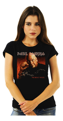 Polera Mujer Paul Di Anno The Beast Arises Metal Impresión D