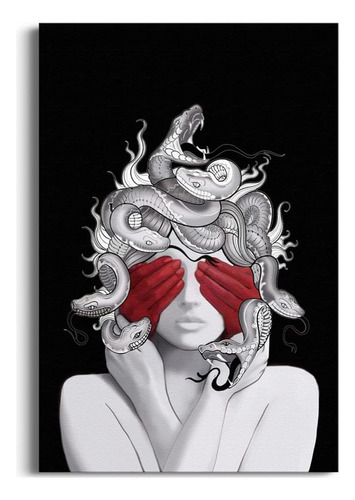 Bnkljnsh Medusa Lienzo Decorativo Para Pared, Impresión Grie