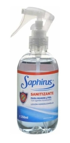 Imagen 1 de 8 de Sanitizante X 250ml Saphirus Alcohol X 6 - B.g.aromas