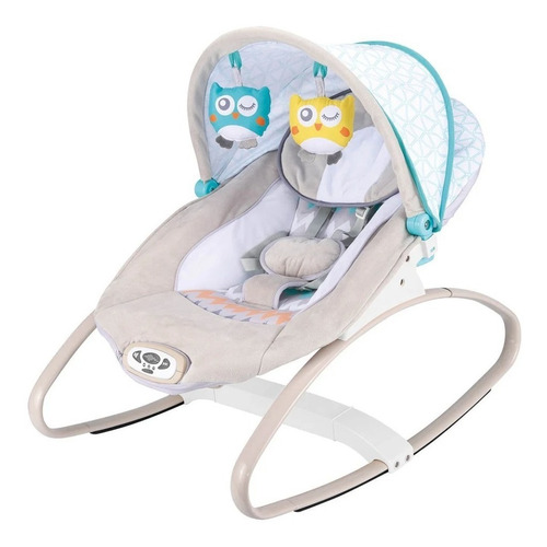 Silla Mecedora Bebe Bouncer Aeiou Vibrador Gris 57310 Pajarito