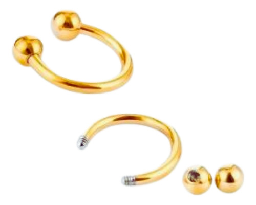 Piercing Septo Ouro 18k Aço 6mm Nariz Boca Labio Orelha