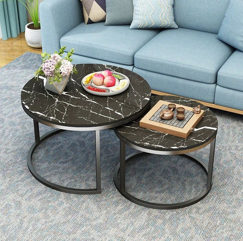 Mesa Starway Aurora Ratona Deco Duo Redondas Living Set *-2 Color Negro