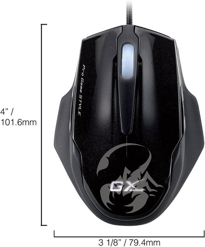 Imagem 9 de 9 de Mouse Gamer Genius Maurus Gx Gaming 3500dpi Usb C/ Peso 20gr