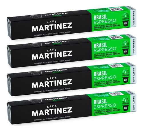 Capsulas Brasil Compatibles Con Maquinas Nespresso Pack x4 40 U