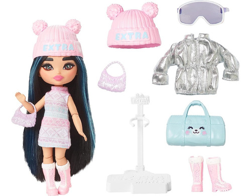 Barbie Muñeca Extra Fly Minis Viaje Con Moda Invierno Hpb20