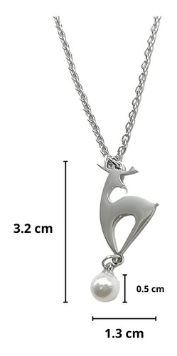 Collar Dije Reno Navidad Regalo Navideño Mujer Acero Plata