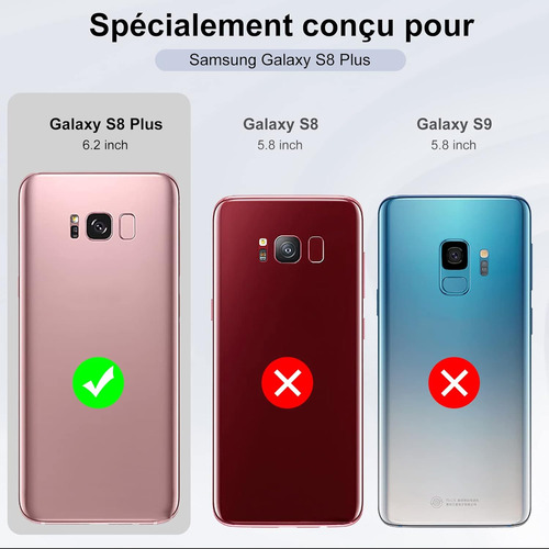 Funda Carcasa Cartera Cuerocon Para Galaxy S8+/s8 Plus+mica