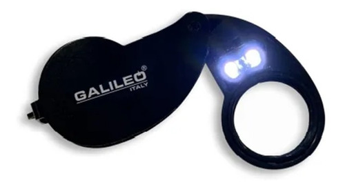 Lupa Alta Graduación Doble Lente Cristal Led Uv 40x Galileo