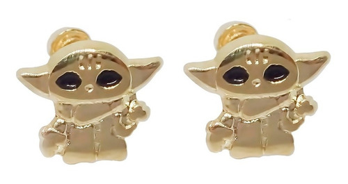 Amor Eterno - Broqueles Aretes Star Wars Yoda Bebé / Oro 10k