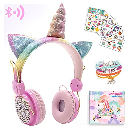 Audífonos Bluetooth Svyhuok Unicorn Kids Para Niñas, Adolesc