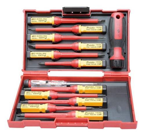 Kit De Destornilladores 1000v Vde  13 Pcs Marca Proskit 