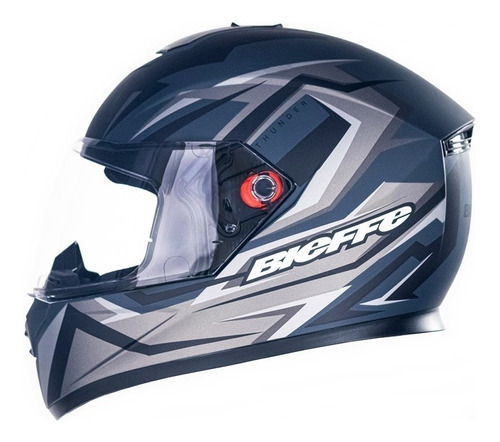 Capacete Fechado Bieffe B12 Thunder Vermelho Grafite Fosco