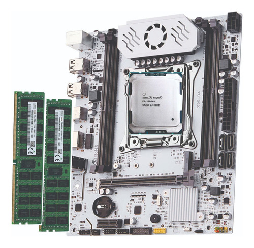 Kit Xeon X99 E5 2680 V4 + Placa Turbo C612 + 64gb Ddr4 Cor Branco