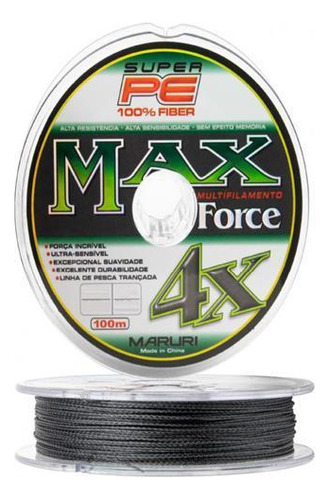 Linha Multifilamento Maruri Max 4x - 0,20mm 25lb 100m Grey