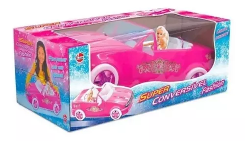 Carro Super Conversível Para Barbie Pink Grande 60 Cm Líder - R$ 238,42