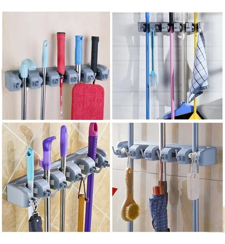 Rack Organizador Escobas Colgador De Escobas Soporte Escobas