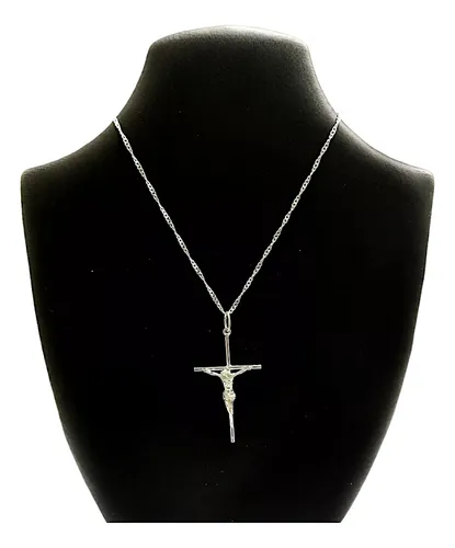 comprar Collar Conjunto Cadena Y Cruz Con Cristo Plata 925