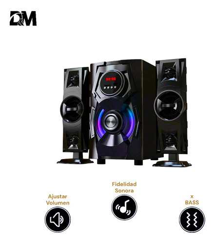 Minicomponente Dm-y6 3.1 Channel Multimedia Speaker Color Negro Potencia RMS 60 W