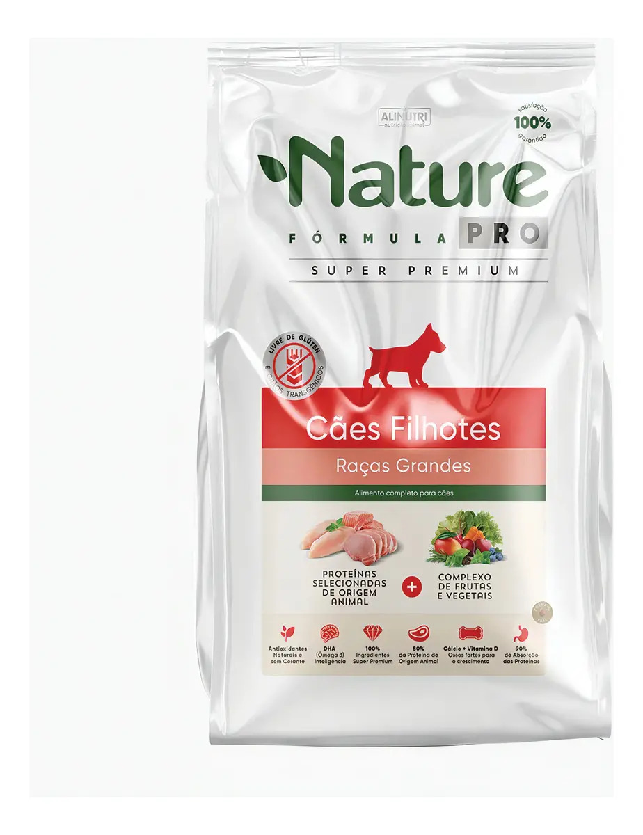 Ração Seca Cão Nature Pro Filhote Raça Grande 15kg Super Premium