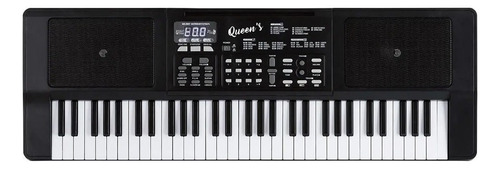 Teclado musical Queens D184557 61 teclas preto