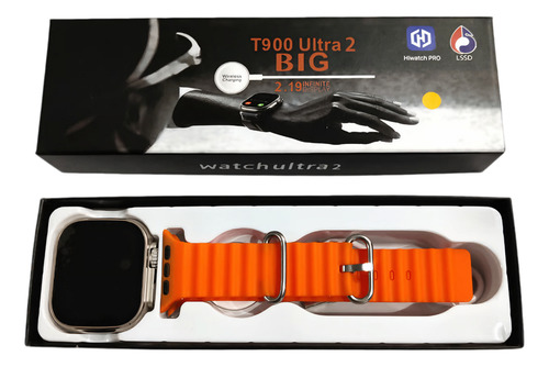Reloj Smartwatch T900 Ultra 2 Big 2.19 Carga Inalámbrica Negro Milanese Naranja Gris