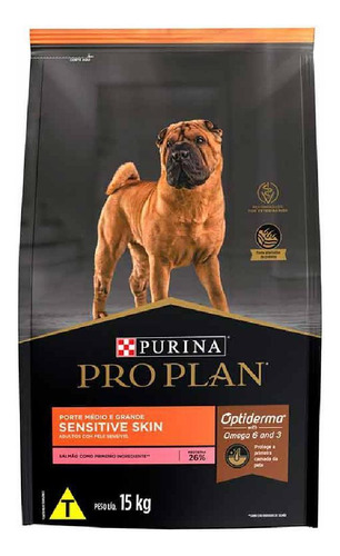 Ração Pro Plan Sensitive Skin Cães Adultos 15kg