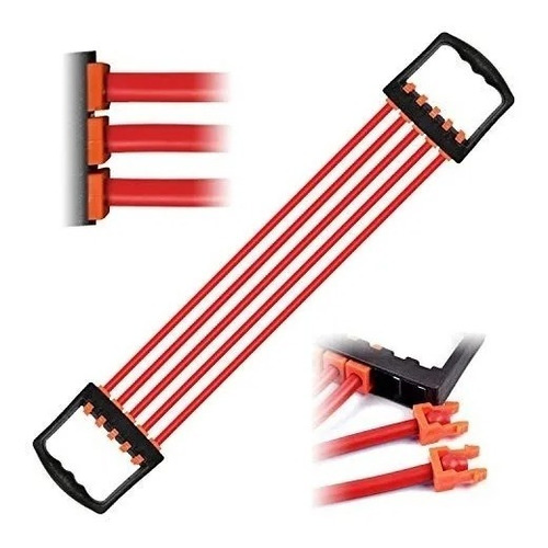 Imagen 3 de 10 de Extensor Brazos 5 Banda Elástica Ejercicios Pectoral Fitness