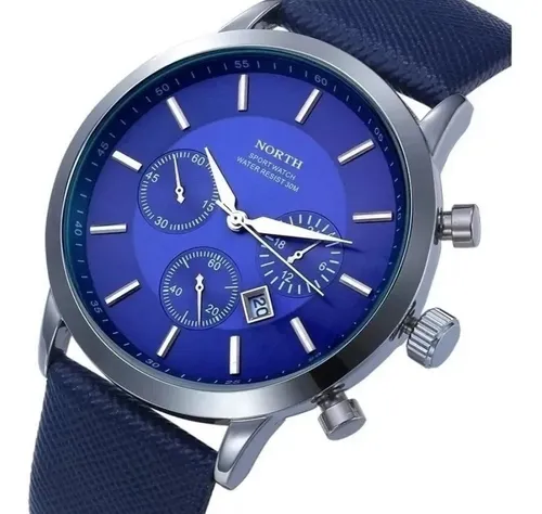 Reloj de pulsera North 6009 de cuerpo color plateado anal gico