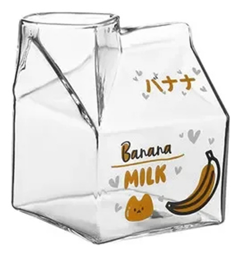 Vaso Cuadrado Kawaii De Vidrio De Cartón De Leche De 350 Ml,