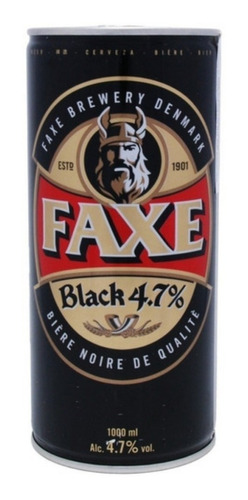 Imagen 1 de 10 de Cerveza Faxe Black 4.7% Lata 1000ml. -  Dinamarca