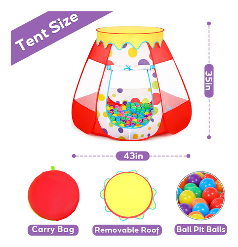 Tent De Juego De Bolas Para Bebés Wilhunter Para Niños Con