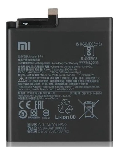 Bateria Pila Xiaomi Mi 9t Redmi K20 Bp41 Tienda 